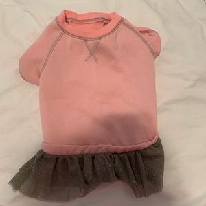 Dog dress sweatshirt material and lace